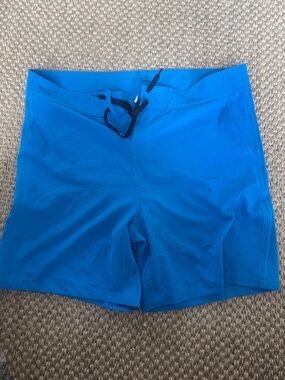 Kortni Jeane Turquoise Swim Shorts with Black Drawstring 34